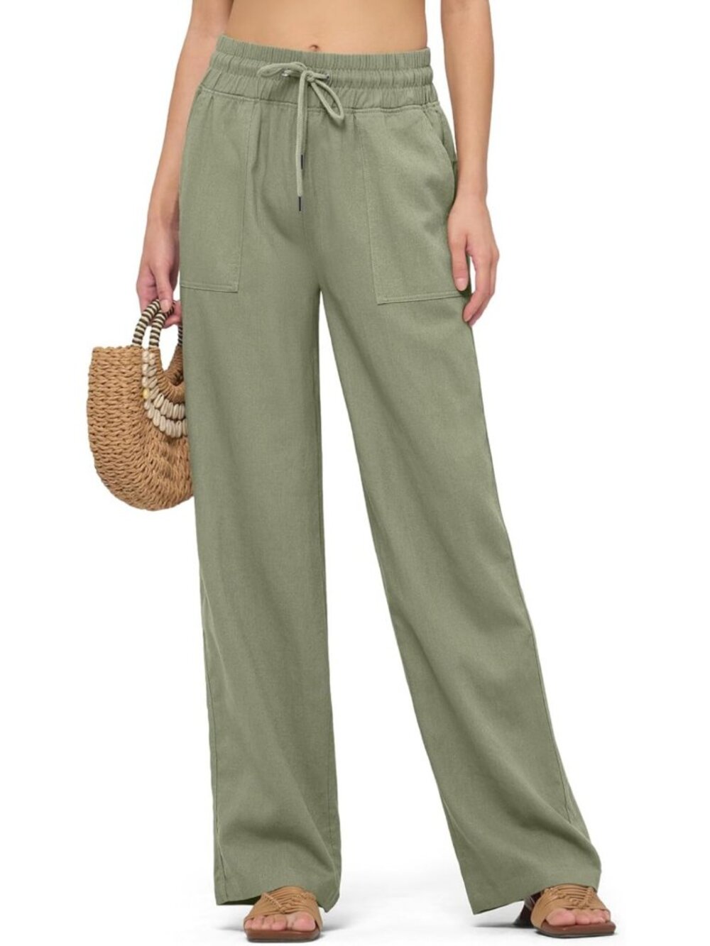Linen Wide Leg Palazzo Pants for Women - Stylish, Comfortable Trousers